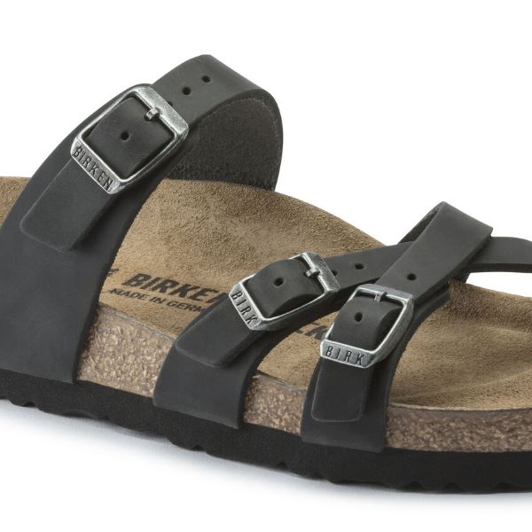 Birkenstock Black Franca Oiled Leather Womens Sandals 1021112