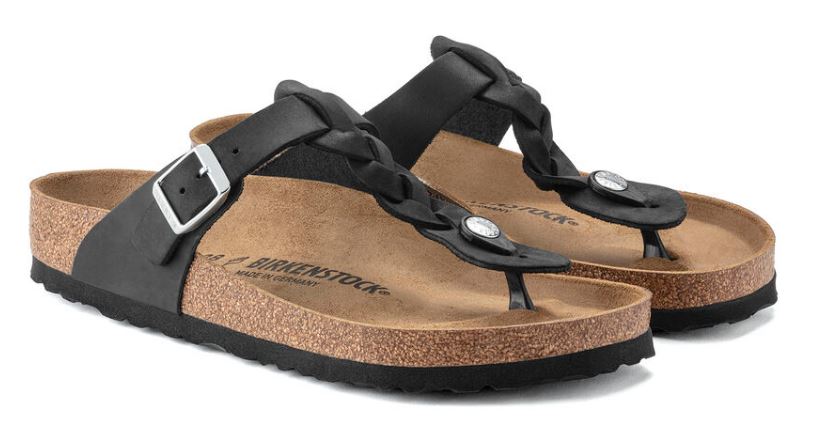 Birkenstock Black Gizeh Oiled Leathers Womens Sandals 1021349