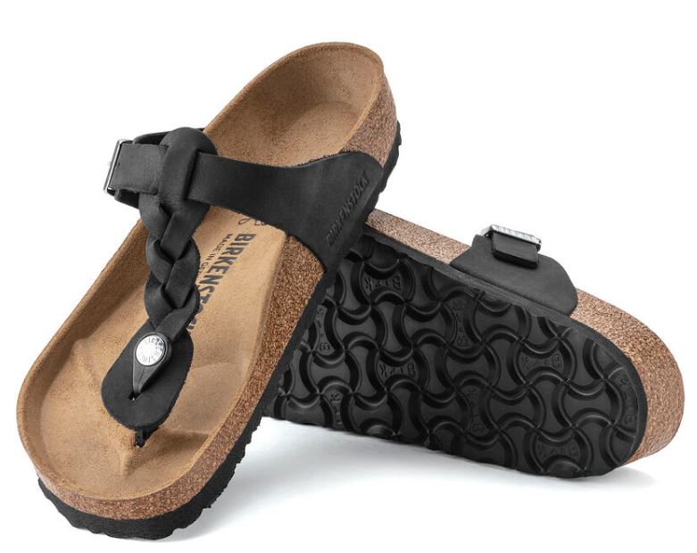 Birkenstock Black Gizeh Oiled Leathers Womens Sandals 1021349