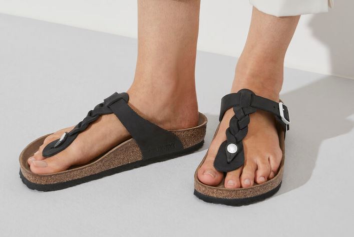 Birkenstock Black Gizeh Oiled Leathers Womens Sandals 1021349