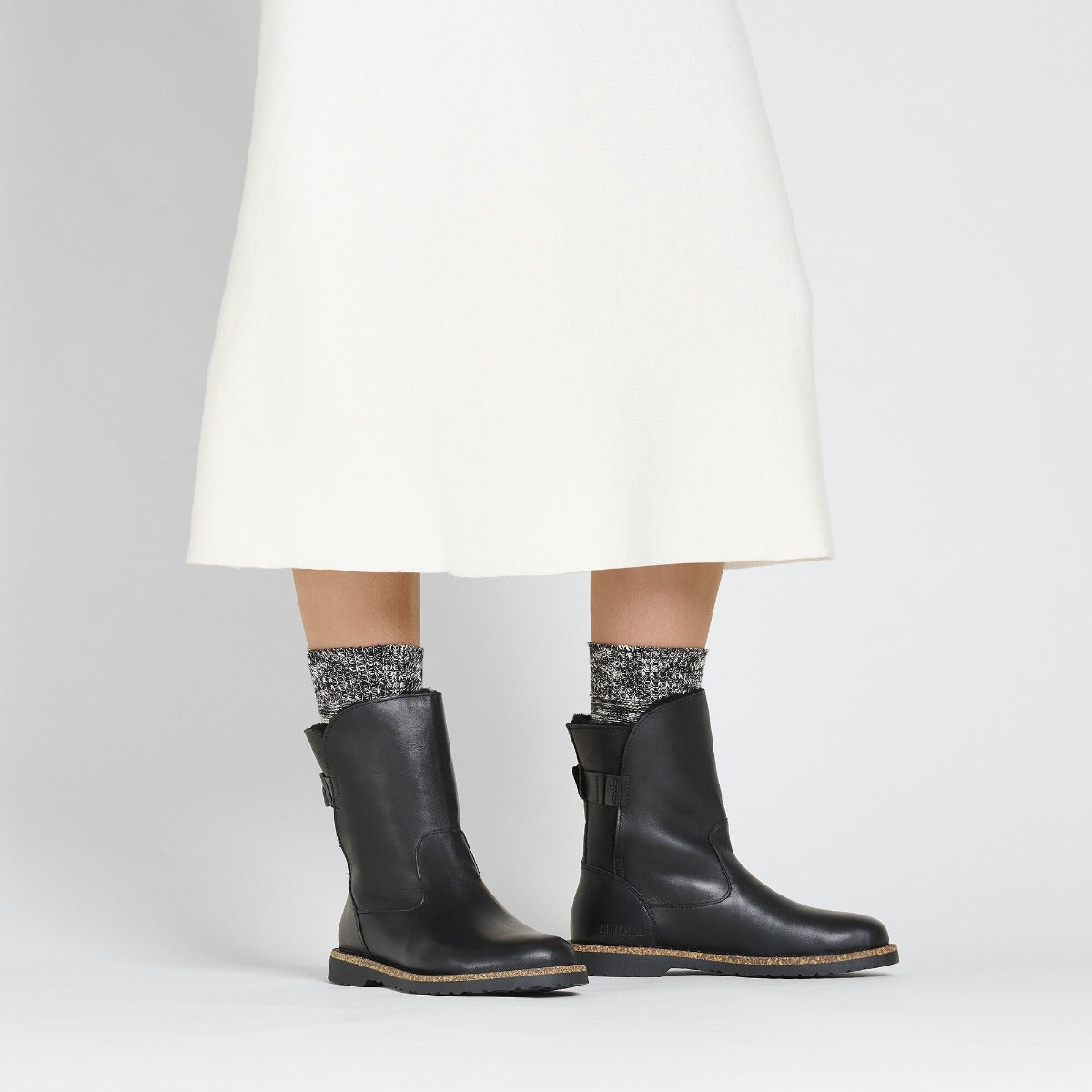 Birkenstock Black Leather Uppsala Shearling Women's Boots R1025583