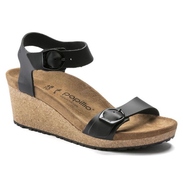 Birkenstock Black Soley Leather Womens Sandals 1018522