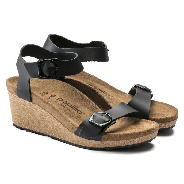 Birkenstock Black Soley Leather Womens Sandals 1018522