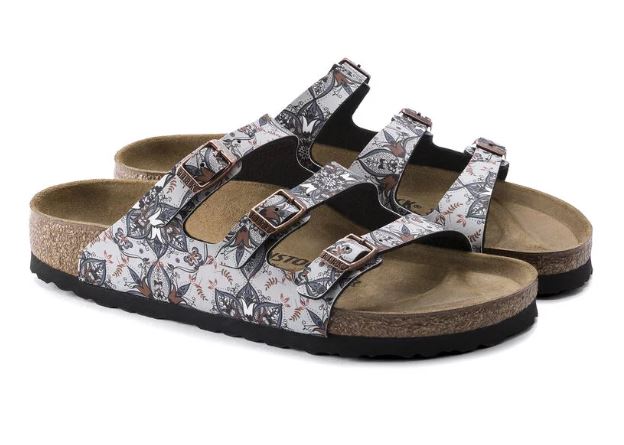 Birkenstock Boho Flowers Navy Florida Womens Birko-Flor Sandals 1015992R