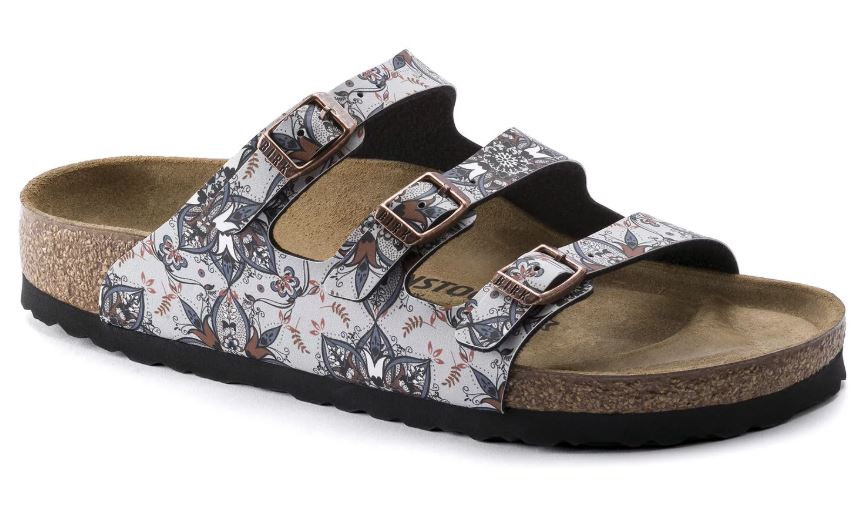 Birkenstock Boho Flowers Navy Florida Womens Birko-Flor Sandals 1015992R