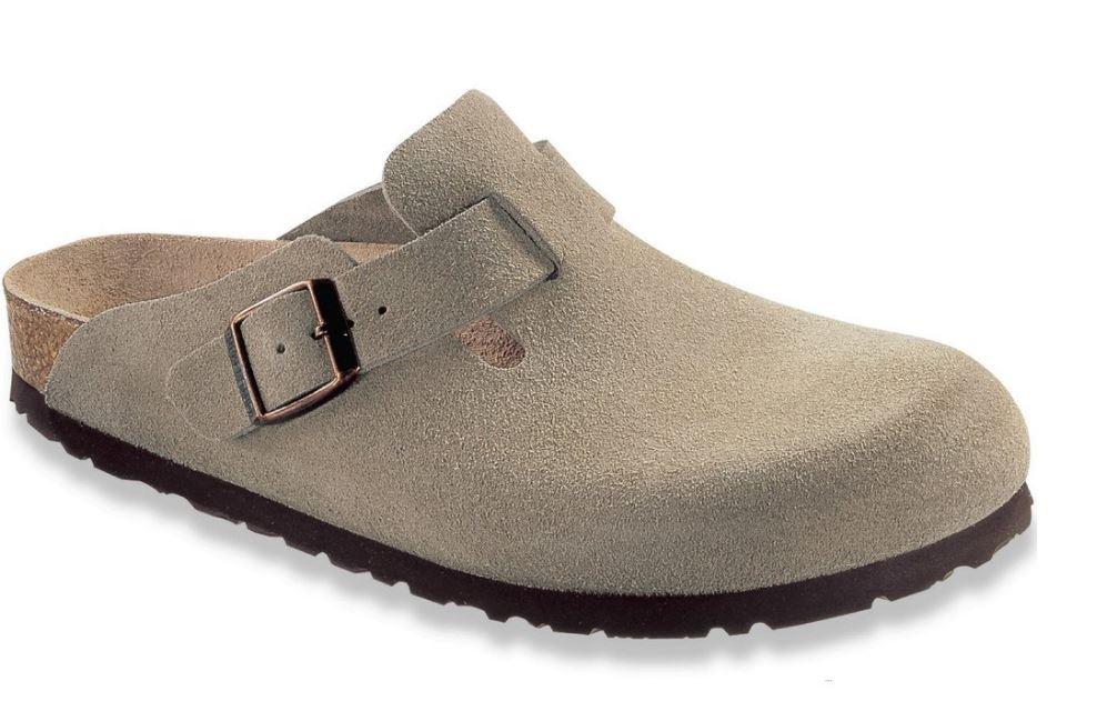 Birkenstock Boston Taupe Suede Mens Soft Footbed Casual Shoes 560771-R