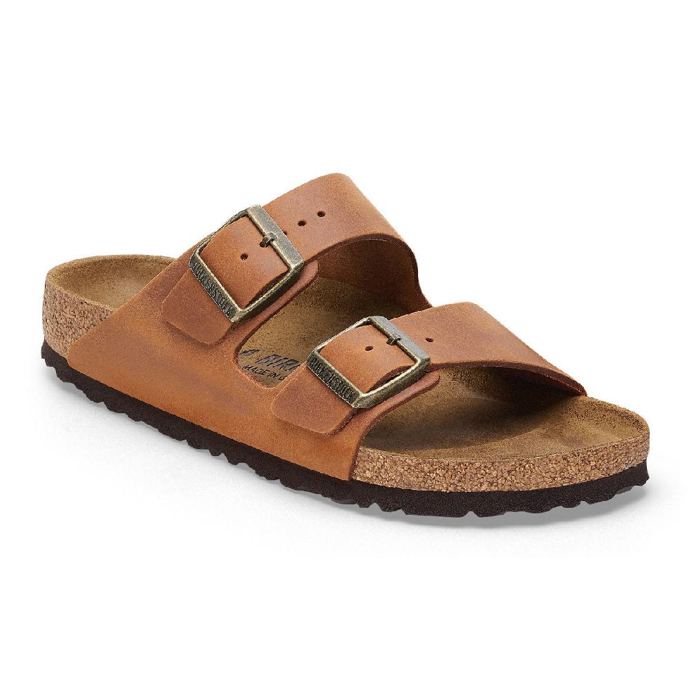 Birkenstock Cognac Arizona Oiled Leather Womens Comfort Sandals R1028272