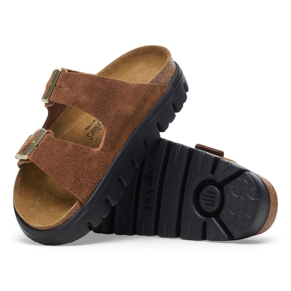 Birkenstock Dark Tea/Black Arizona Chunky Suede Leather Women's Sandals N1028389