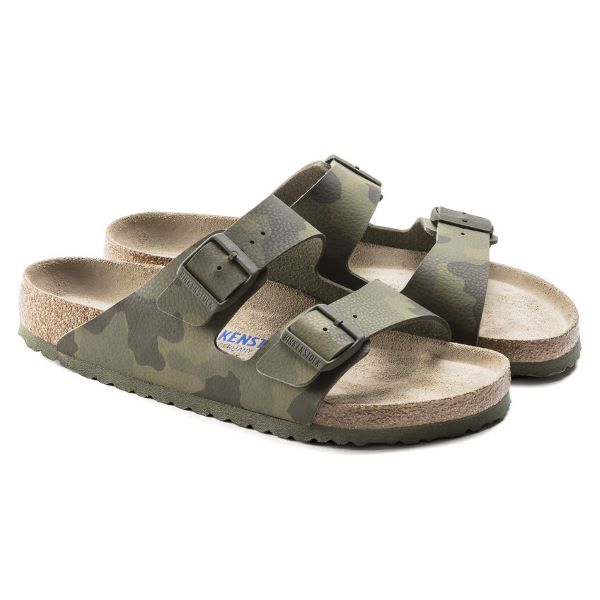 Birkenstock Desert Soil Camo Green Arizona Soft Footbed Birko-Flor Mens Sandals 1019597