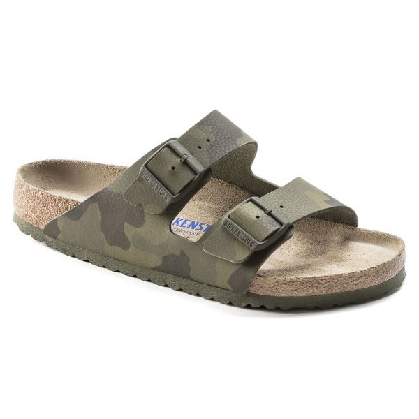 Birkenstock Desert Soil Camo Green Arizona Soft Footbed Birko-Flor Mens Sandals 1019597