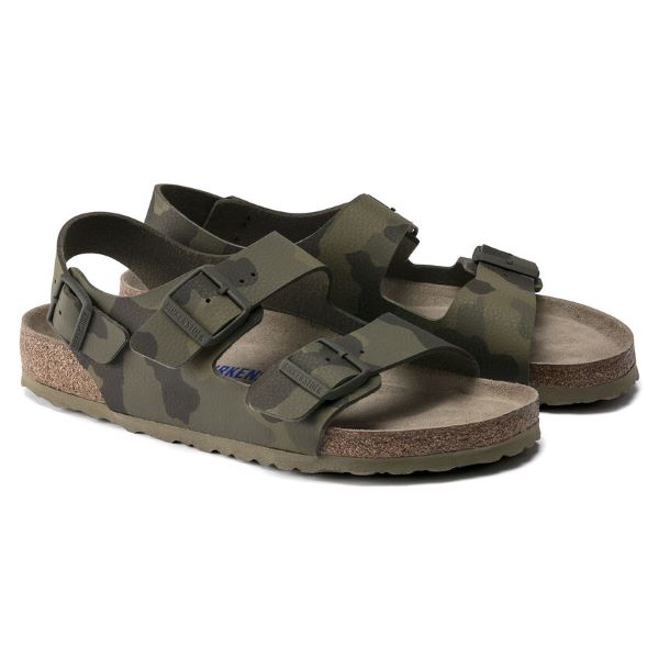 Birkenstock Desert Soil Camo Green Milano Soft Footbed Mens Sandals 1018780