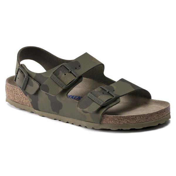 Birkenstock Desert Soil Camo Green Milano Soft Footbed Mens Sandals 1018780
