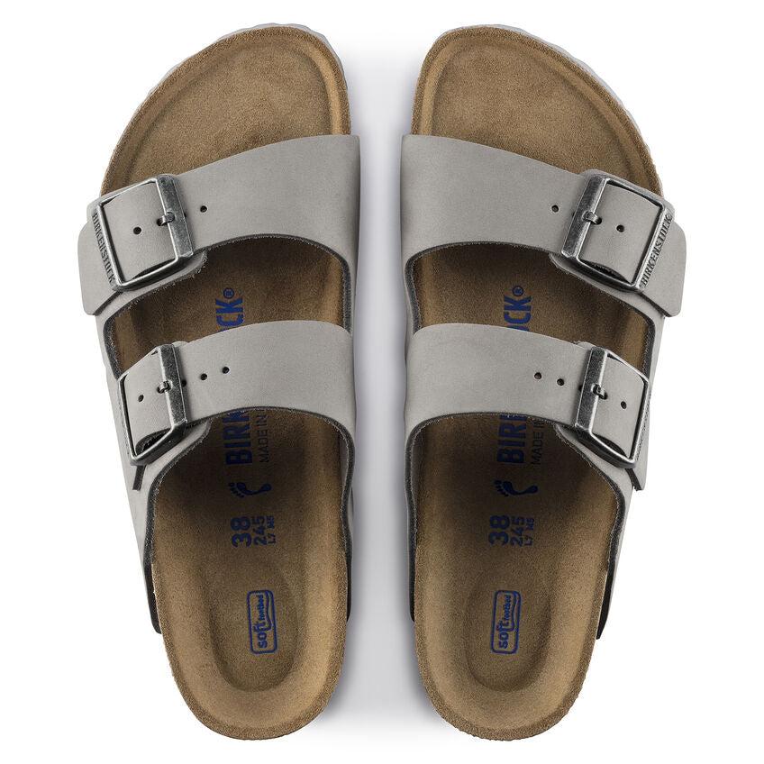 Birkenstock Dove Gray Arizona Soft Footbed Nubuck Leather Ladies Sandals N1020973