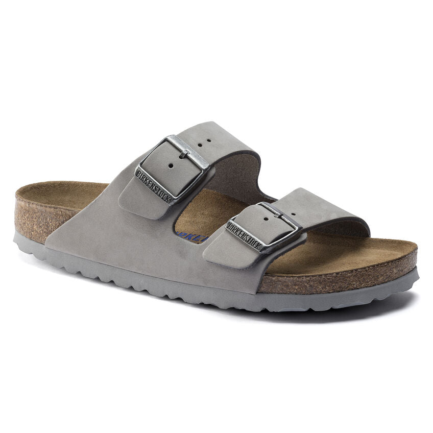 Birkenstock Dove Gray Arizona Soft Footbed Nubuck Leather Ladies Sandals N1020973