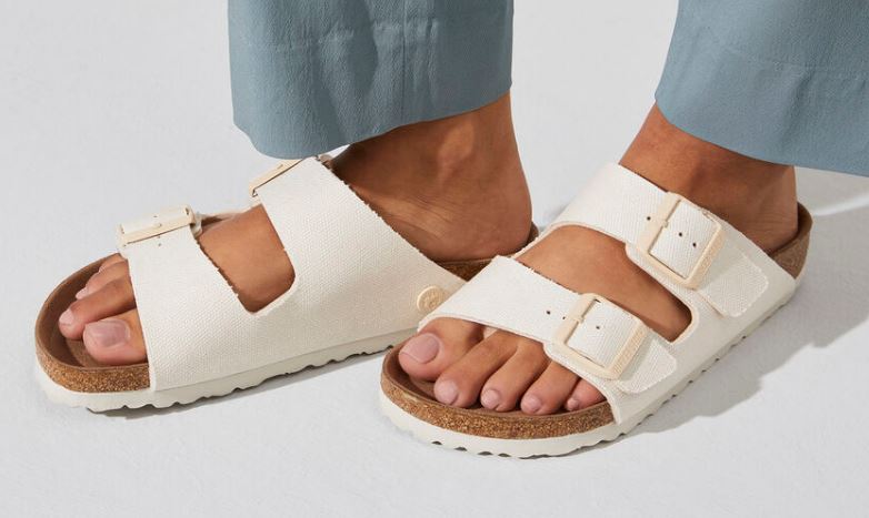 Birkenstock Eggshell Arizona Vegan Womens Comfort Sandals N1022679