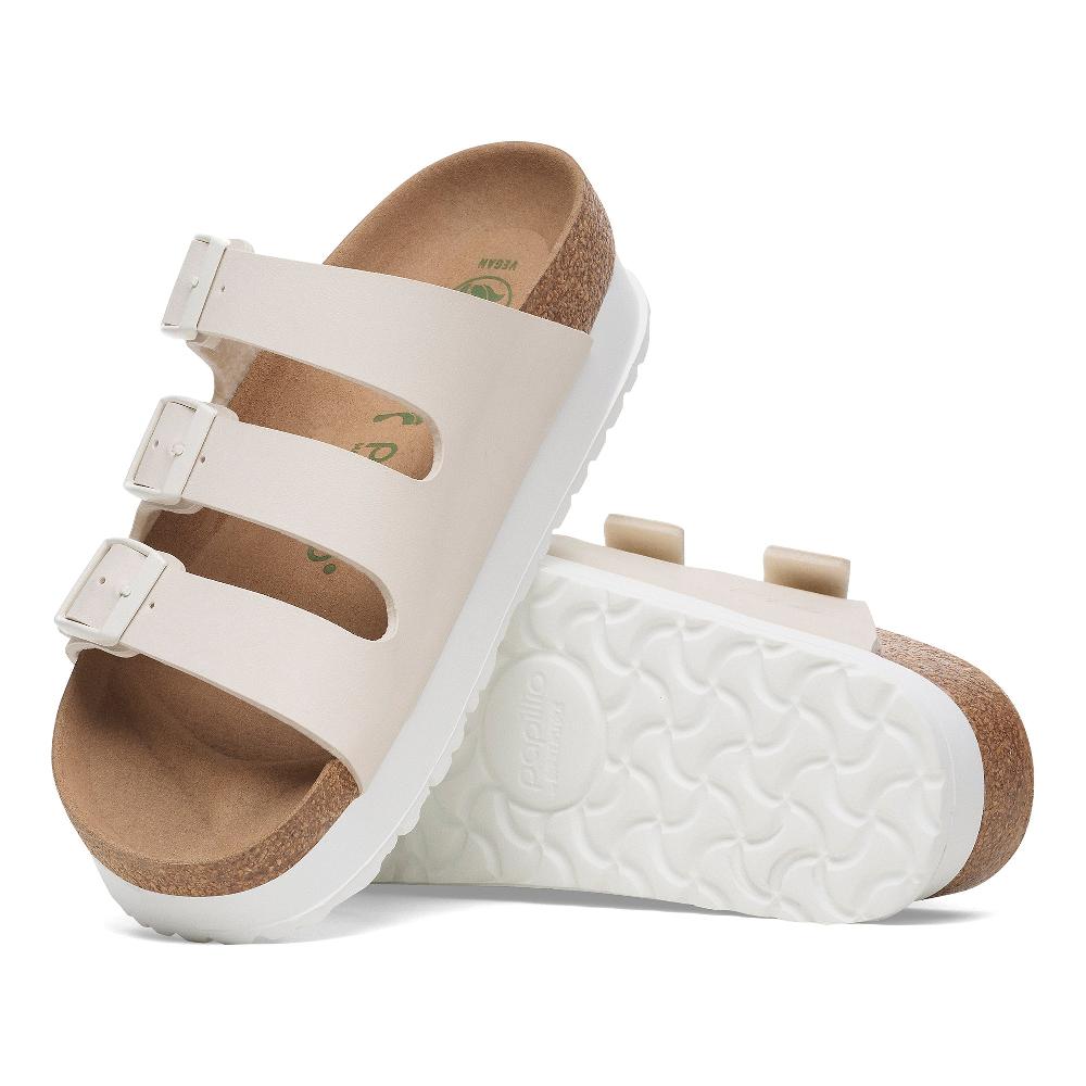 Birkenstock Eggshell Florida Flex Platform Birko-Flor Women's Sandals N1029751