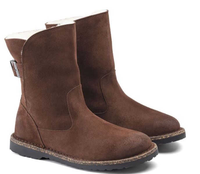 Birkenstock Espresso Uppsala Shearling Suede Leather Womens Boots R1021098