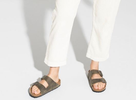 Birkenstock Faded Khaki Arizona Soft Footbed Mens Sandals 1019313