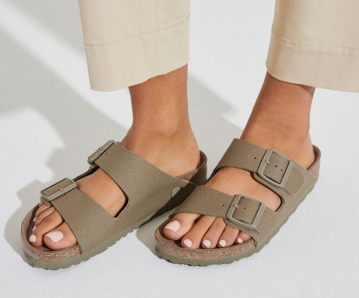 Birkenstock Faded Khaki Arizona Textile Womens Comfort Sandals R1023958