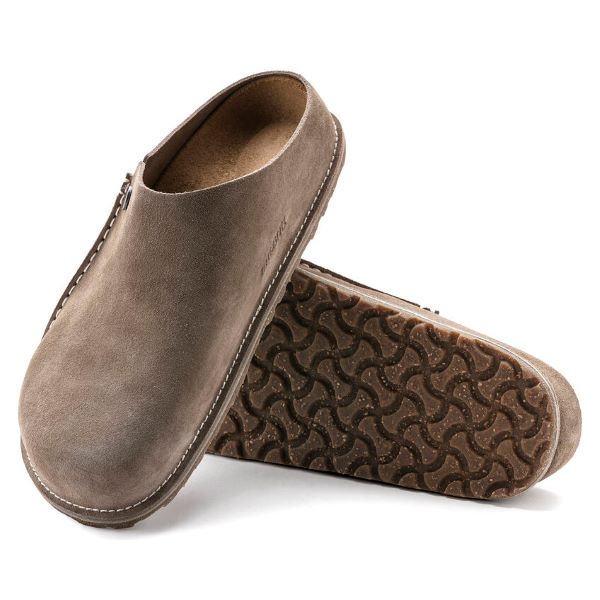 Birkenstock Gray Taupe Zermatt Premium Suede Leather Men's Clog R1021318