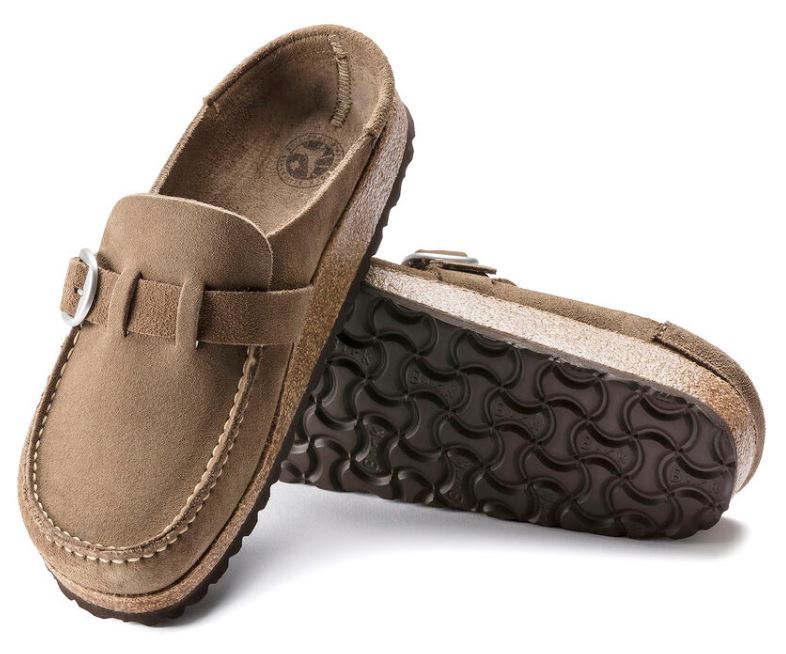 Birkenstock Grey Taupe Buckley Suede Leather Womens Shoes 1019490