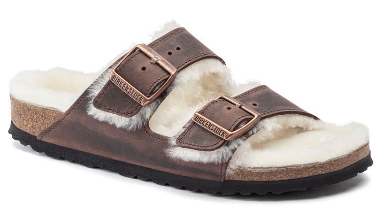 Birkenstock Habana Arizona Shearling Oiled Leather Sandal N1021049