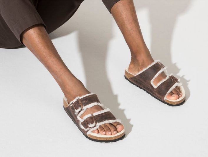 Birkenstock Habana Arizona Shearling Oiled Leather Sandal N1021049