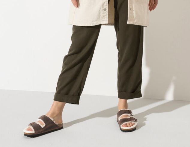 Birkenstock Habana Arizona Shearling Oiled Leather Sandal N1021049