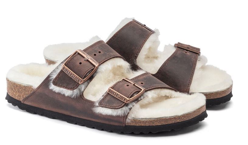 Birkenstock Habana Arizona Shearling Oiled Leather Sandal N1021049