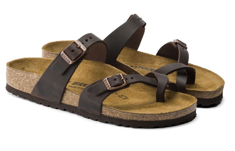 Birkenstock Habana Mayari Oiled Leather Slide On Sandal 171321