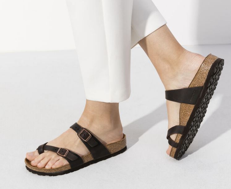 Birkenstock Habana Mayari Oiled Leather Slide On Sandal 171321