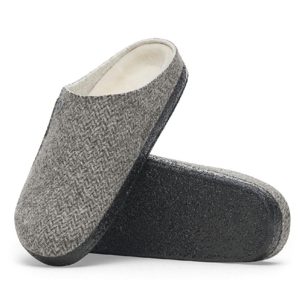 Birkenstock Herringbone Gray Wool Felt Zermatt Women's Slippers N1028049
