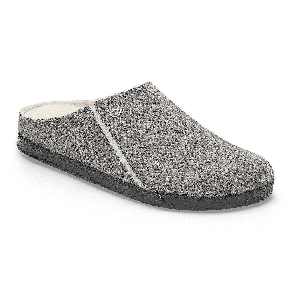Birkenstock Herringbone Gray Wool Felt Zermatt Women's Slippers N1028049