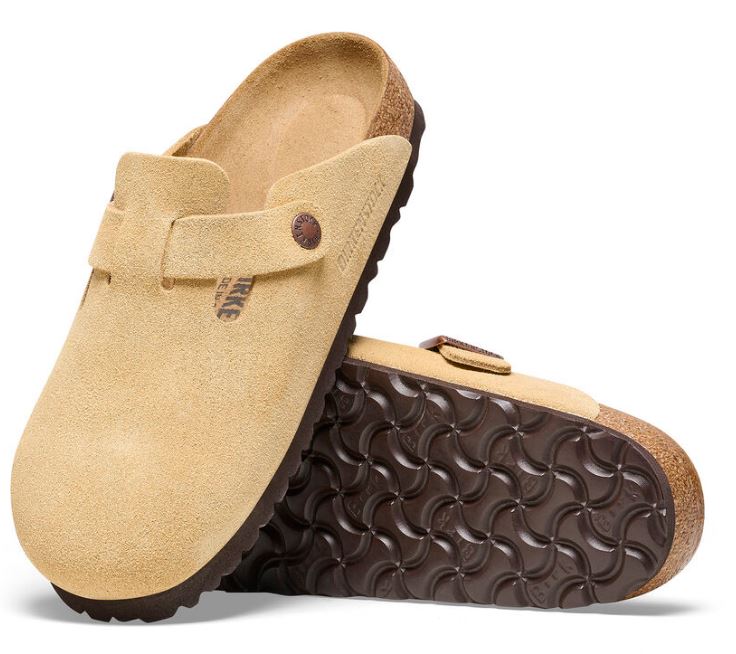 Birkenstock Latte Cream Boston Womens Suede Leather Clog N1026164