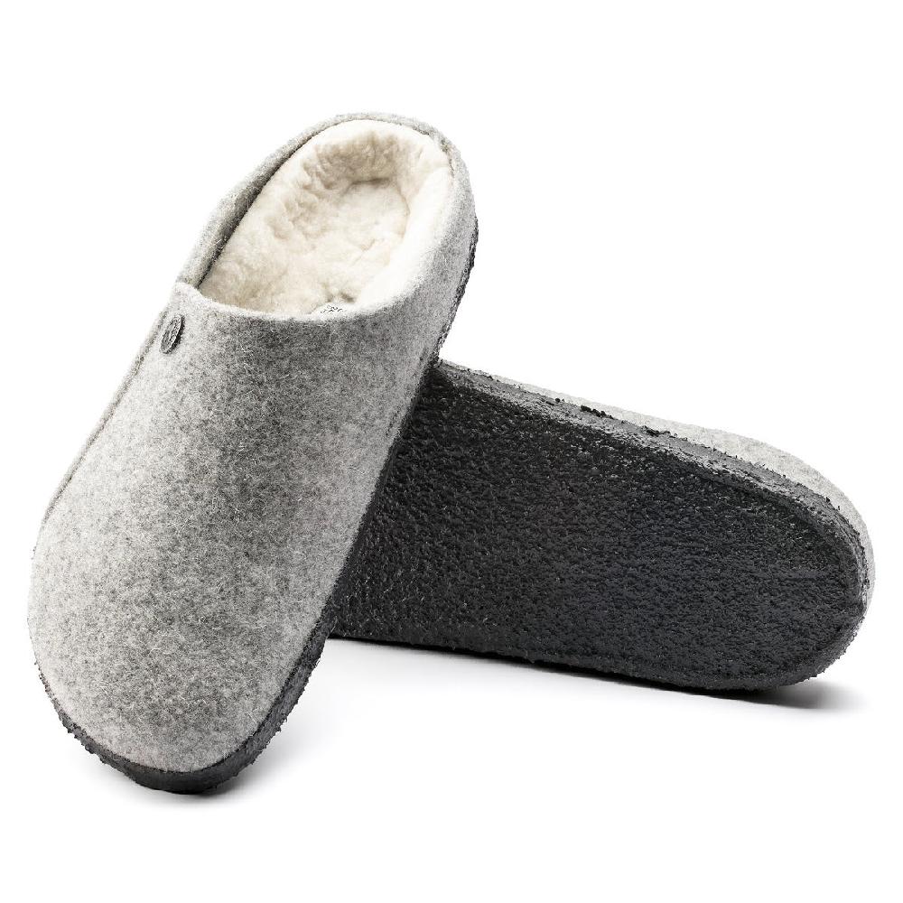 Birkenstock Light Gray Zermatt Shearling Women's Wool Felt Slippers N1015086