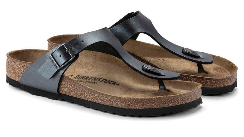 Birkenstock Metallic Black Gizeh Birko-Flor Womens Sandals 1021428