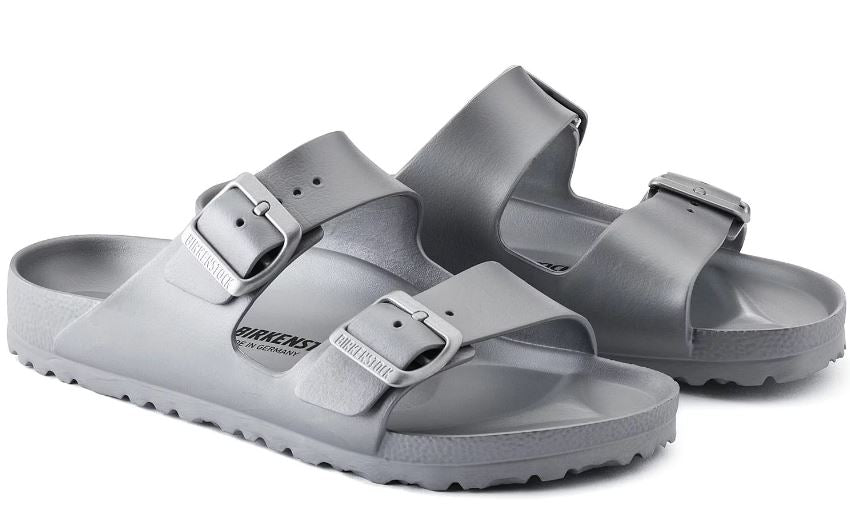 Birkenstock Metallic Silver Arizona Essentials Womens Slide On Sandals 1003491