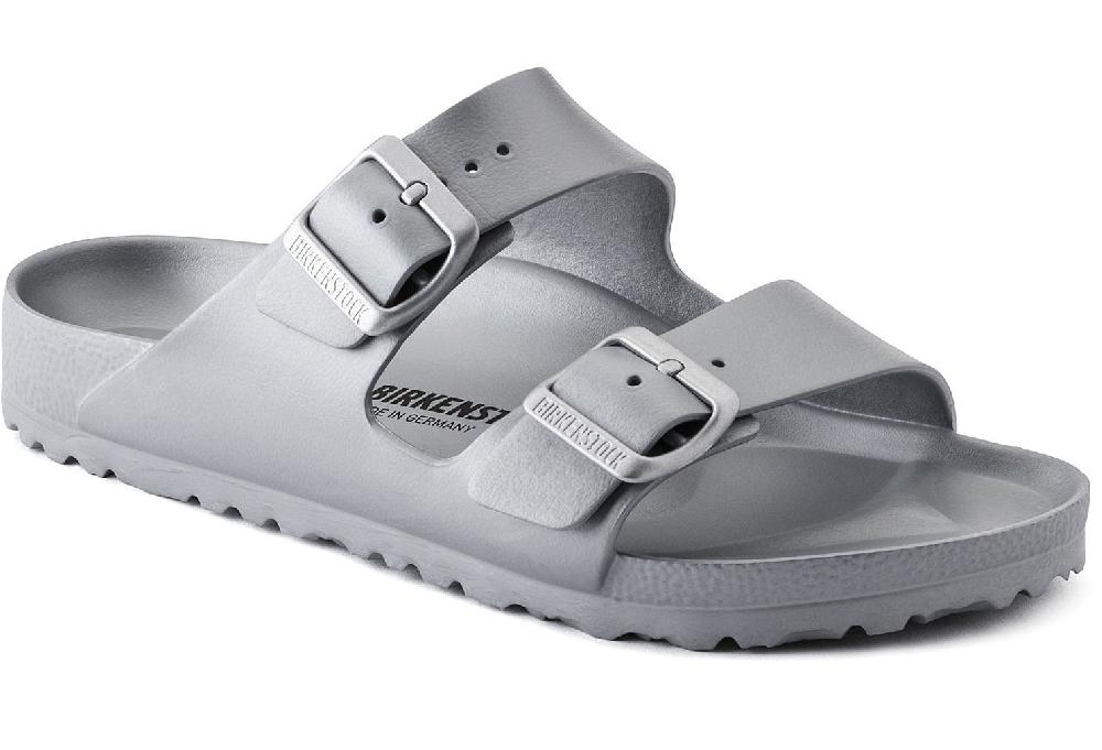 Birkenstock Metallic Silver Arizona Essentials Womens Slide On Sandals 1003491