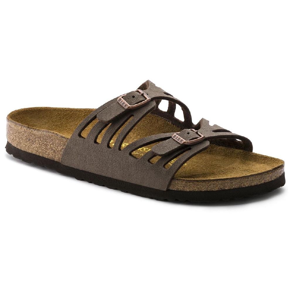 Birkenstock Mocha Granada Birkibuc Womens Slide On Sandals N1000605
