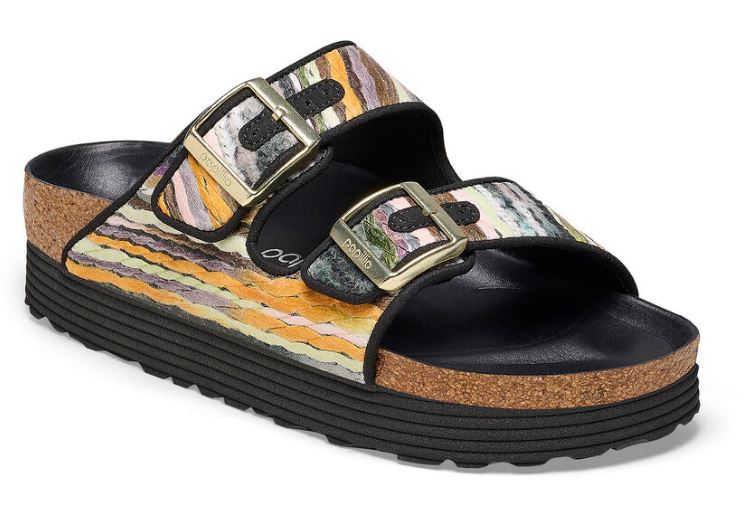 Birkenstock Multi Yellow Arizona Textile Womens Platform Sandal N1025303