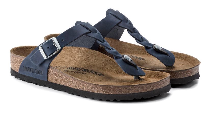 Birkenstock Navy Gizeh Oiled Leather Womens Comfort Sandals R1020992