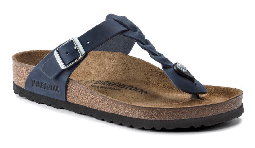 Birkenstock Navy Gizeh Oiled Leather Womens Comfort Sandals R1020992