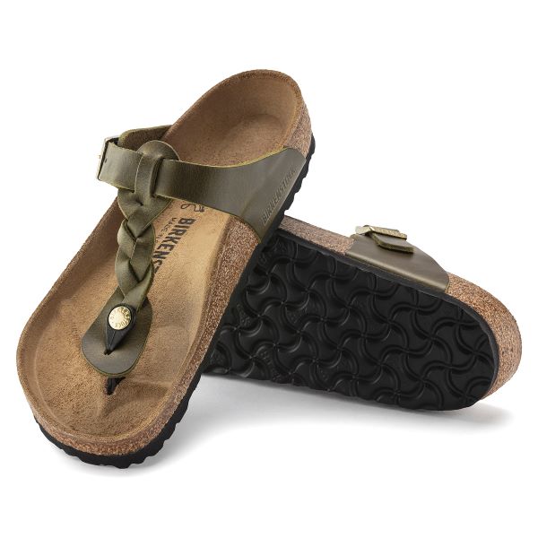 Birkenstock Olive Green Gizeh Oiled Leather Women's Sandals R1023969