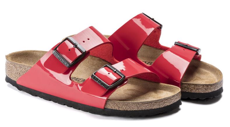 Birkenstock Patent Cherry Arizona Slide On Casual Sandals 1019426