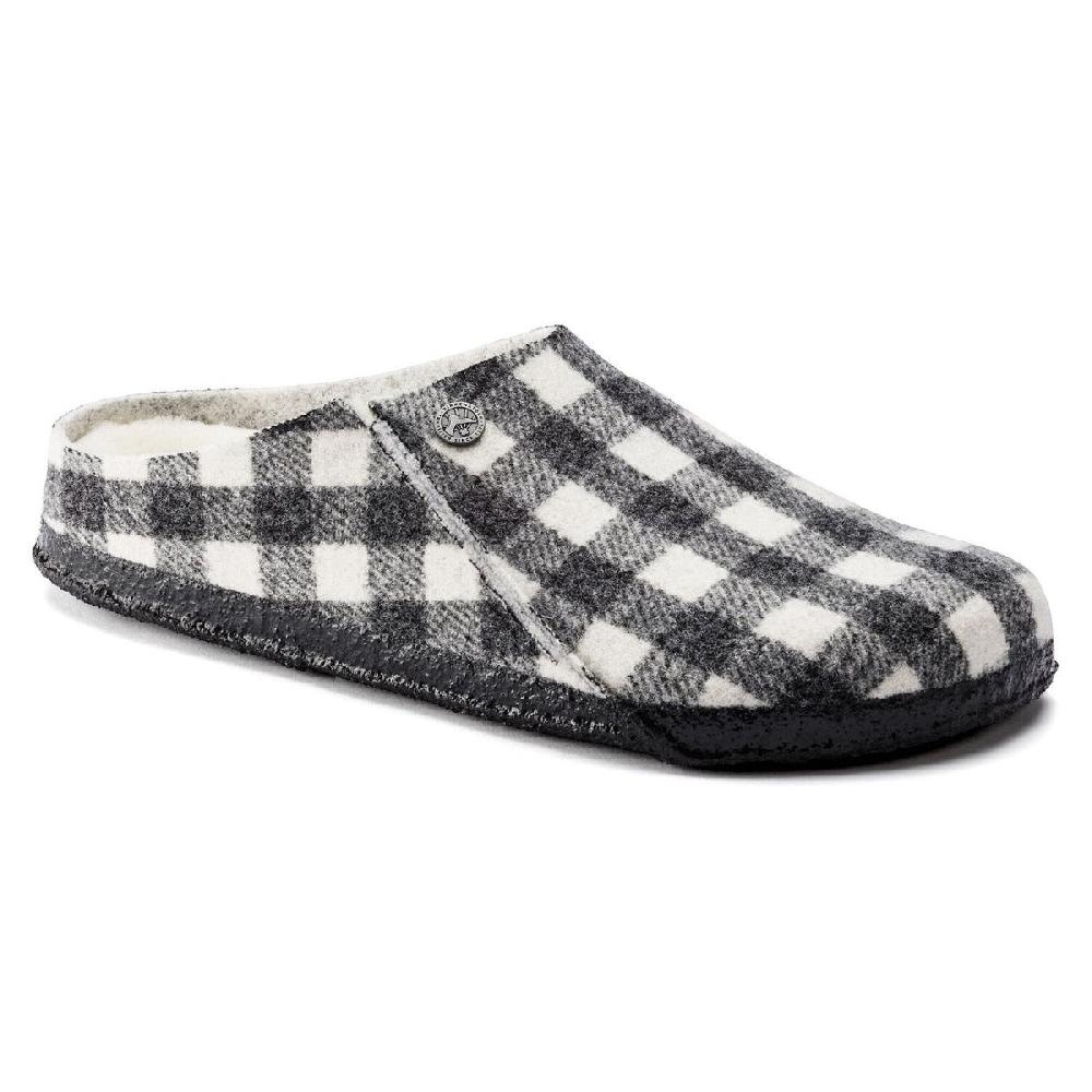 Birkenstock Plaid White Wool Felt Zermatt Shearling Women's Slippers N1017545