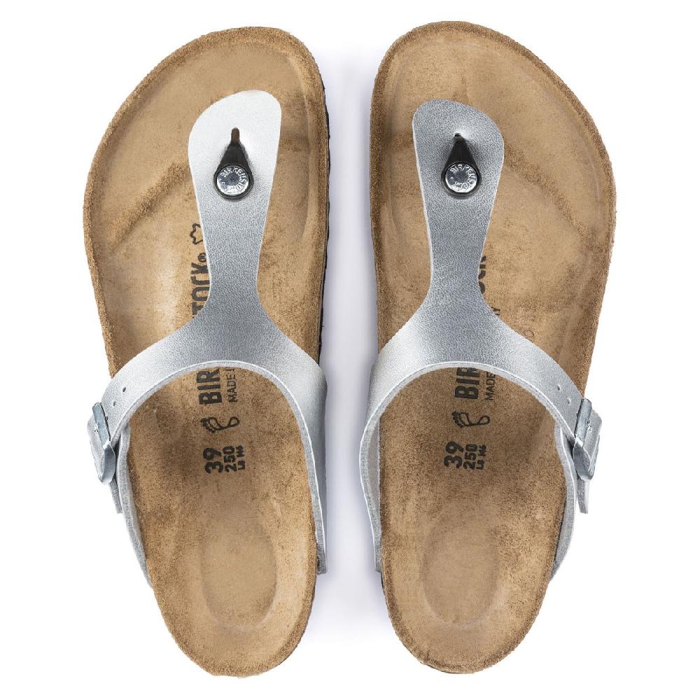 Birkenstock Silver Gizeh Birko-Flor Womens Sandals R43851