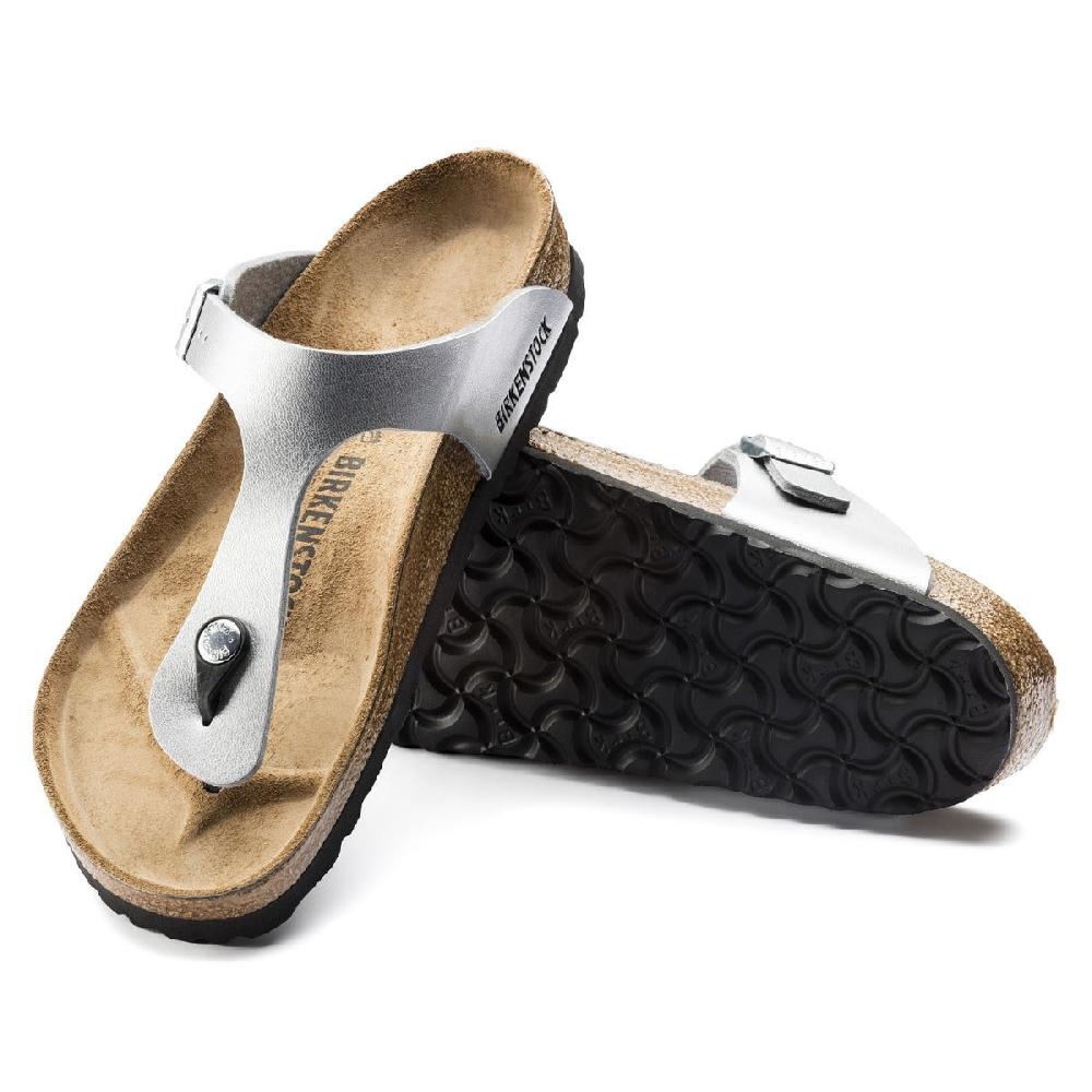 Birkenstock Silver Gizeh Birko-Flor Womens Sandals R43851