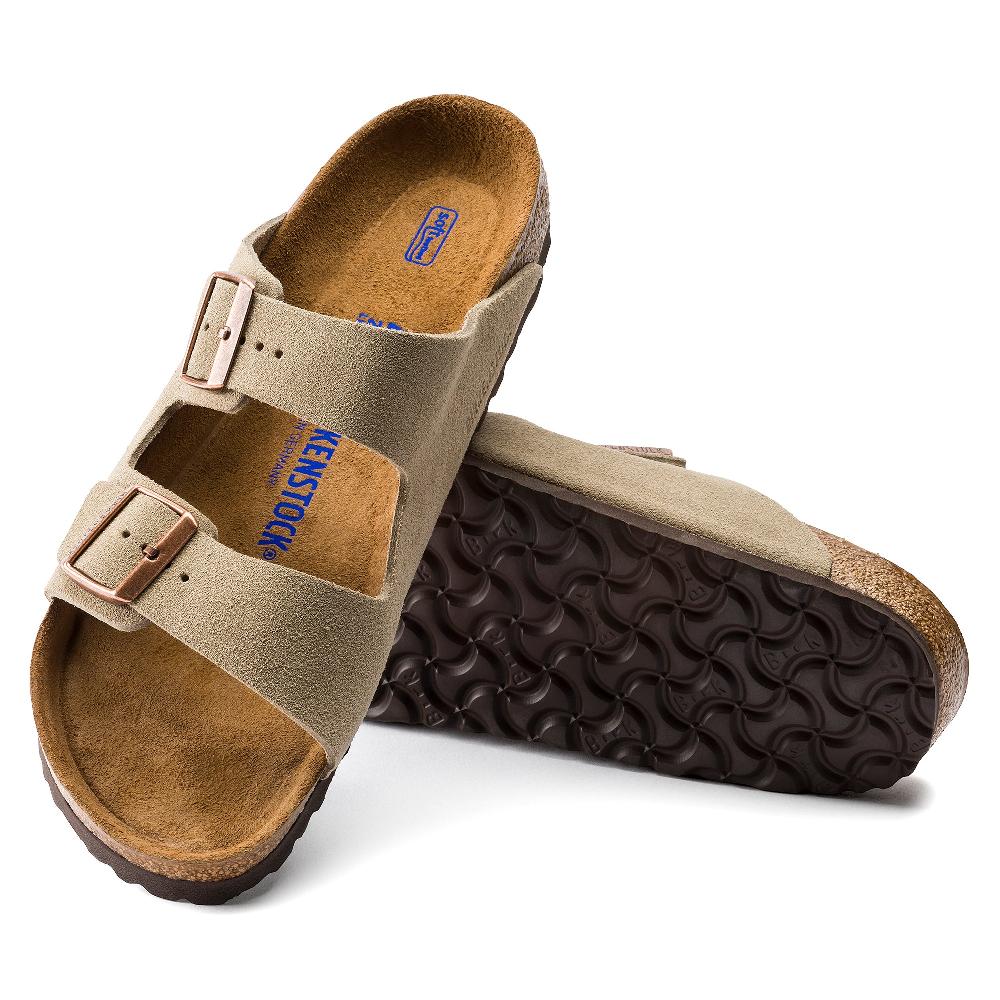 Birkenstock Taupe Arizona Soft Footbed Suede Leather Women's Sandals R951301