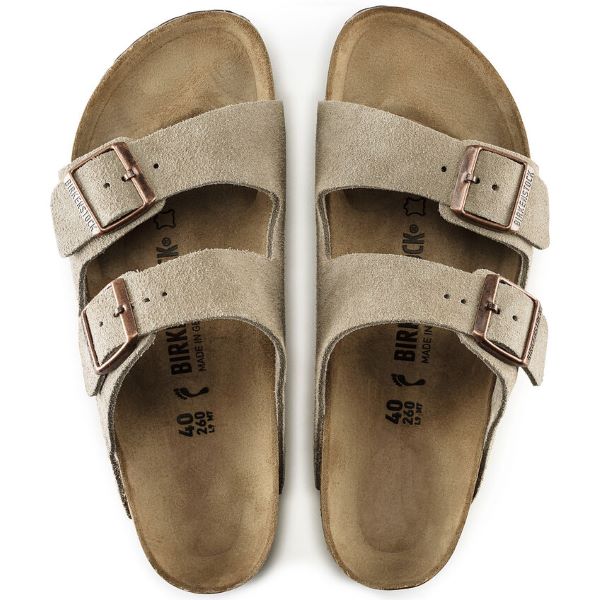 Birkenstock Taupe Arizona Suede Leather Womens Sandals 0051461