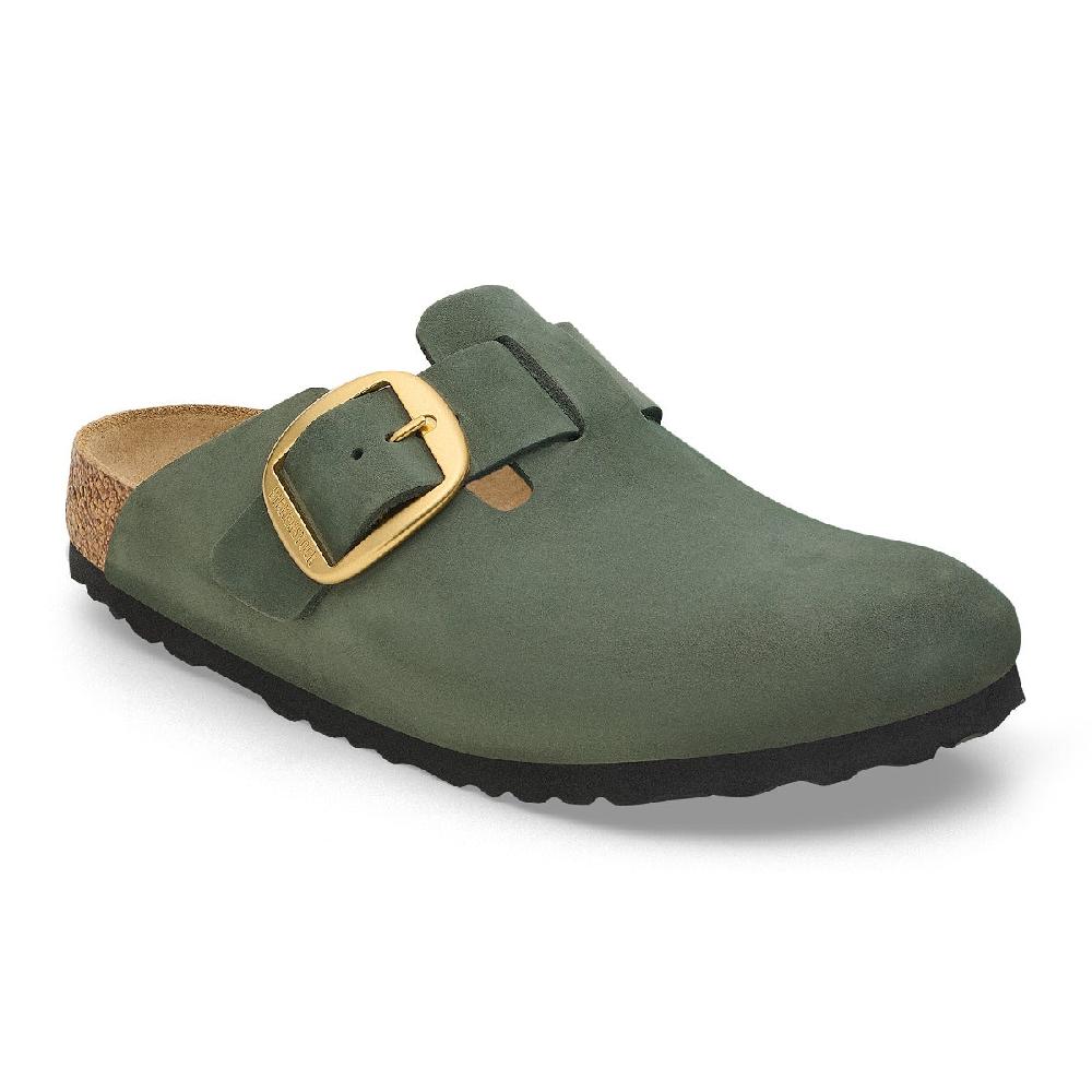 Birkenstock Thyme Green Boston Big Buckle Nubuck Leather Women's Clogs N1028033
